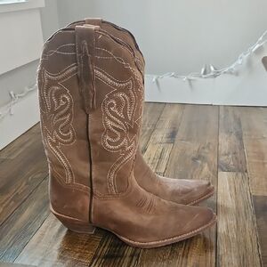 Dan Post Light Tan Leather Cowboy Boots